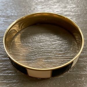 J. Crew Black & Cream Goldtone Enamel Bangle